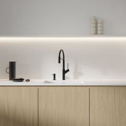 Omnires Vita bateria kuchenna stojąca z wyciąganą wylewką czarny mat VI6350BLBL