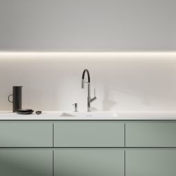 Omnires Vita bateria kuchenna stojąca z wyciąganą wylewką chrom/czarny mat VI6350BLCR