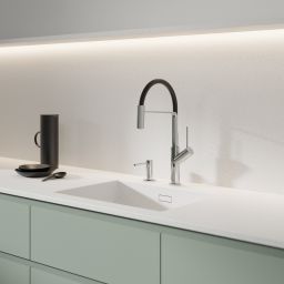 Omnires Vita bateria kuchenna stojąca z wyciąganą wylewką chrom/czarny mat VI6350BLCR