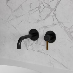 Omnires Y bateria umywalkowa podtynkowa czarna-złota Y1215HBLGL