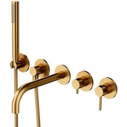 Omnires Y bateria wannowo-prysznicowa podtynkowa złoty szczotkowany Y1237/1GLB