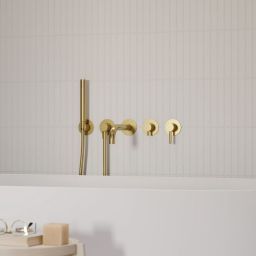 Omnires Y bateria wannowo-prysznicowa podtynkowa złoty szczotkowany Y1237/1GLB