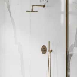 Omnires Y zestaw prysznicowy podtynkowy z deszczownicą złoty SYSY19GL