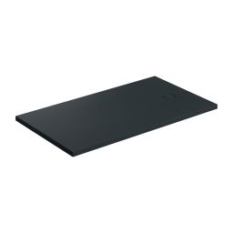 Omnires Aquarock brodzik prostokątny z maskownicą 160x90 cm black lava mat AQUAROCK90-160BLV