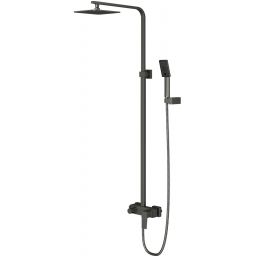 Omnires Parma zestaw prysznicowy z deszczownicą ścienny grafit PM7444GR