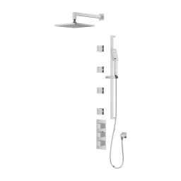 Omnires Fresh zestaw prysznicowy ścienny termostatyczny z deszczownicą chrom SYSFR12XCR