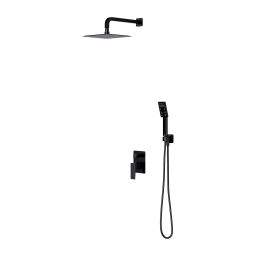Omnires Parma zestaw prysznicowy podtynkowy z deszczownicą czarny mat SYSPM10BL