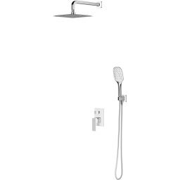 Omnires Parma zestaw prysznicowy podtynkowy z deszczownicą chrom/biały SYSPM16ACRB