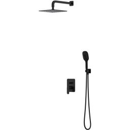 Omnires Sacramento zestaw prysznicowy podtynkowy z deszczownicą czarny mat SYSSC10BL