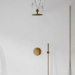 Omnires Y zestaw prysznicowy podtynkowy z deszczownicą złoty SYSY19GL