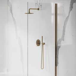 Omnires Y zestaw prysznicowy podtynkowy z deszczownicą złoty SYSY19GL