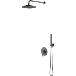 Omnires Y zestaw prysznicowy podtynkowy z deszczownicą grafit szczotkowany SYSY35GR