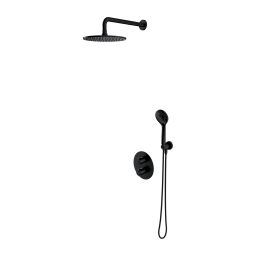 Omnires Y zestaw prysznicowy podtynkowy termostatyczny z deszczownicą czarny SYSYT05BL