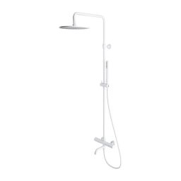 Omnires Y zestaw wannowo-prysznicowy ścienny termostatyczny z deszczownicą biały mat Y1234WM