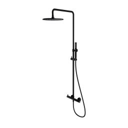Omnires Y zestaw prysznicowy ścienny z deszczownicą czarny Y1244MBL
