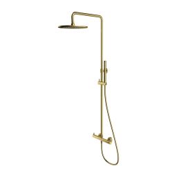 Omnires Y zestaw prysznicowy ścienny z deszczownicą mosiądz szczotkowany Y1244MBSB
