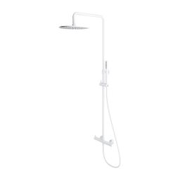Omnires Y zestaw prysznicowy ścienny z deszczownicą biały mat Y1244MWM