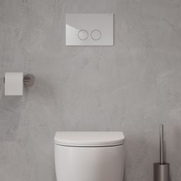 Omnires Eco Flush Set Strongframe + Minimal stelaż podtynkowy z przyciskiem spłukującym biały połysk do miski WC wiszącej STFWCECO1MRBP