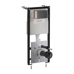 Omnires Eco Flush Set stelaż podtynkowy z przyciskiem spłukującym do miski WC wiszącej STFWCECO1R45-RGR