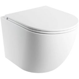 Omnires Ottawa miska WC z deską wolnoopadającą wisząca bez kołnierza ze spłukiwaniem wirowym biały mat OTTAWASPMWBM