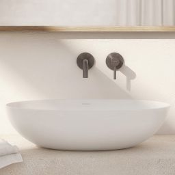 Omnires Shell M+ umywalka 60x35 cm owalna nablatowa biały mat SHELLUNBM