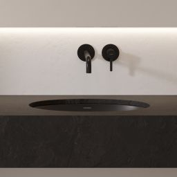 Omnires Shell M+ umywalka 48x31 cm owalna podblatowa black lava mat SHELL480UPBLV