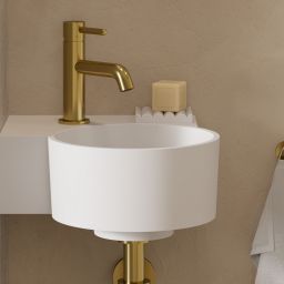 Omnires Ovo M+ umywalka 33x34 cm narożna ścienna-nablatowa biały mat OVO335UWLBM