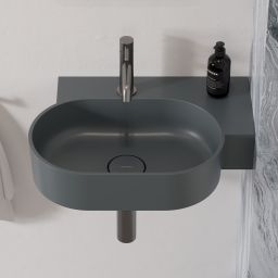 Omnires Ovo M+ umywalka 55x38 cm owalna nablatowa ash grey mat OVO555UWPAG