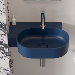 Omnires Ovo M+ umywalka 55x38 cm owalna nablatowa midnight blue mat OVO555UWLMB