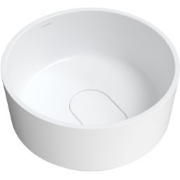 Omnires Cadence M+ umywalka 42x42 cm okrągła nablatowa biała CADENCER420BM