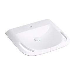 Omnires Hold M+ umywalka 60x55 cm ścienna dla niepełnosprawnych biała HOLDUWBP