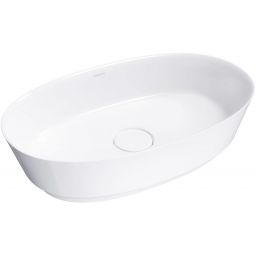 Omnires Neo M+ umywalka 60x36 cm owalna nablatowa biała NEOUNBP