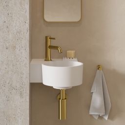 Omnires Ovo M+ umywalka 33x34 cm narożna ścienna-nablatowa biały mat OVO335UWLBM