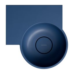 Omnires Ovo M+ umywalka 33x34 cm narożna ścienna-nablatowa midnight blue mat OVO335UWLMB