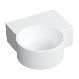 Omnires Ovo M+ umywalka 33x34 cm narożna ścienna-nablatowa biały mat OVO335UWPBM