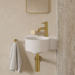 Omnires Ovo M+ umywalka 33x34 cm narożna ścienna-nablatowa biały mat OVO335UWPBM