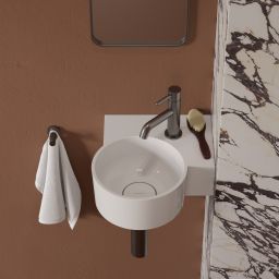 Omnires Ovo M+ umywalka 33x34 cm narożna ścienna-nablatowa biały połysk OVO335UWPBP