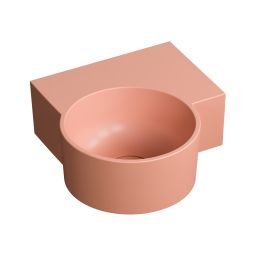 Omnires Ovo M+ umywalka 33x34 cm narożna ścienna-nablatowa coral mat OVO335UWPCO