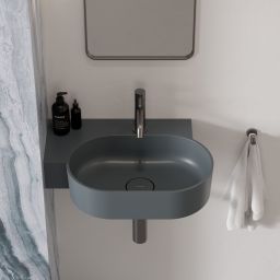Omnires Ovo M+ umywalka 55x38 cm owalna nablatowa ash grey mat OVO555UWLAG