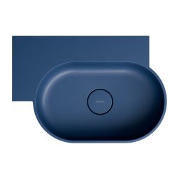 Omnires Ovo M+ umywalka 55x38 cm owalna nablatowa midnight blue mat OVO555UWLMB