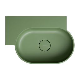 Omnires Ovo M+ umywalka 55x38 cm owalna nablatowa olive mat OVO555UWLOL