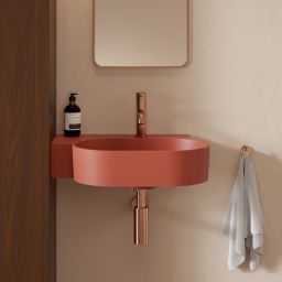 Omnires Ovo M+ umywalka 55x38 cm owalna nablatowa terracotta mat OVO555UWLTE