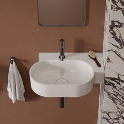 Omnires Ovo M+ umywalka 55x38 cm owalna nablatowa biały połysk OVO555UWPBP