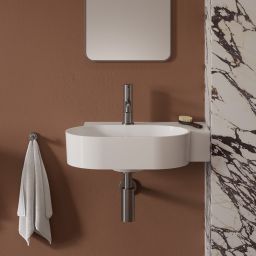 Omnires Ovo M+ umywalka 55x38 cm owalna nablatowa biały połysk OVO555UWPBP