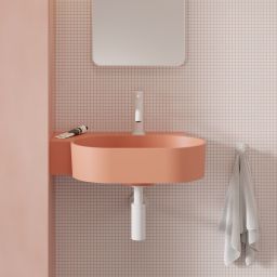 Omnires Ovo M+ umywalka 55x38 cm owalna nablatowa coral mat OVO555UWPCO