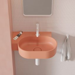 Omnires Ovo M+ umywalka 55x38 cm owalna nablatowa coral mat OVO555UWPCO