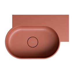 Omnires Ovo M+ umywalka 55x38 cm owalna nablatowa terracotta mat OVO555UWPTE