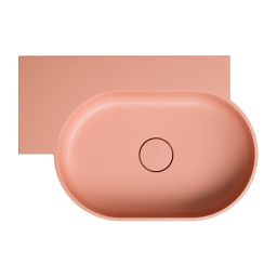 Omnires Ovo M+ umywalka 64x44 cm narożna ścienna-nablatowa coral mat OVO645UWLCO