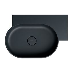 Omnires Ovo M+ umywalka 64x44 cm narożna ścienna-nablatowa black lava mat OVO645UWPBLV