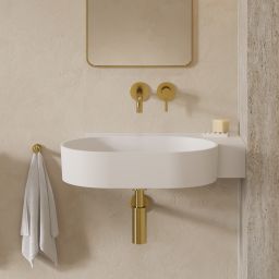 Omnires Ovo M+ umywalka 64x44 cm owalna nablatowa-z blatem biały mat OVO645UWPBM